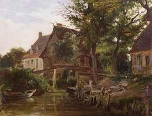 Cottages by a Stream